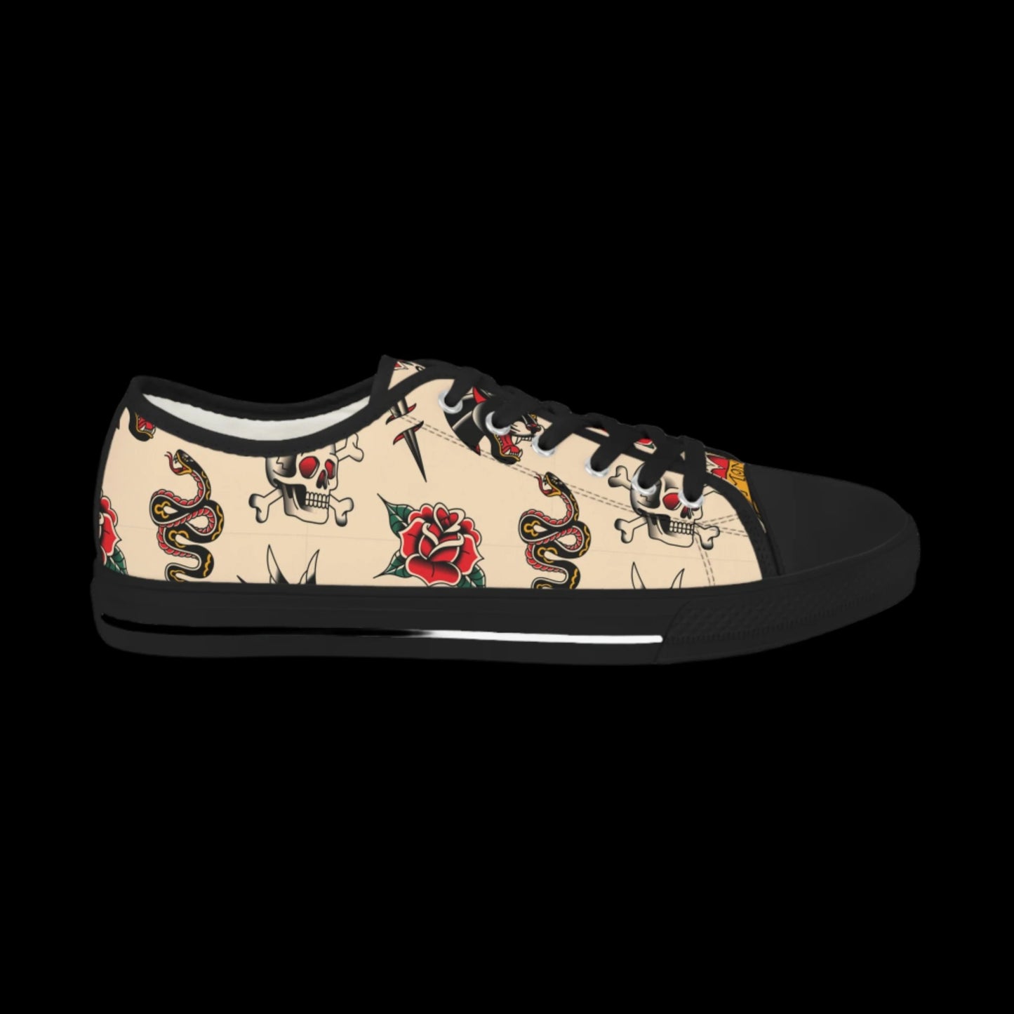 Flash Trad - Men's Tattooed Low Top Sneakers