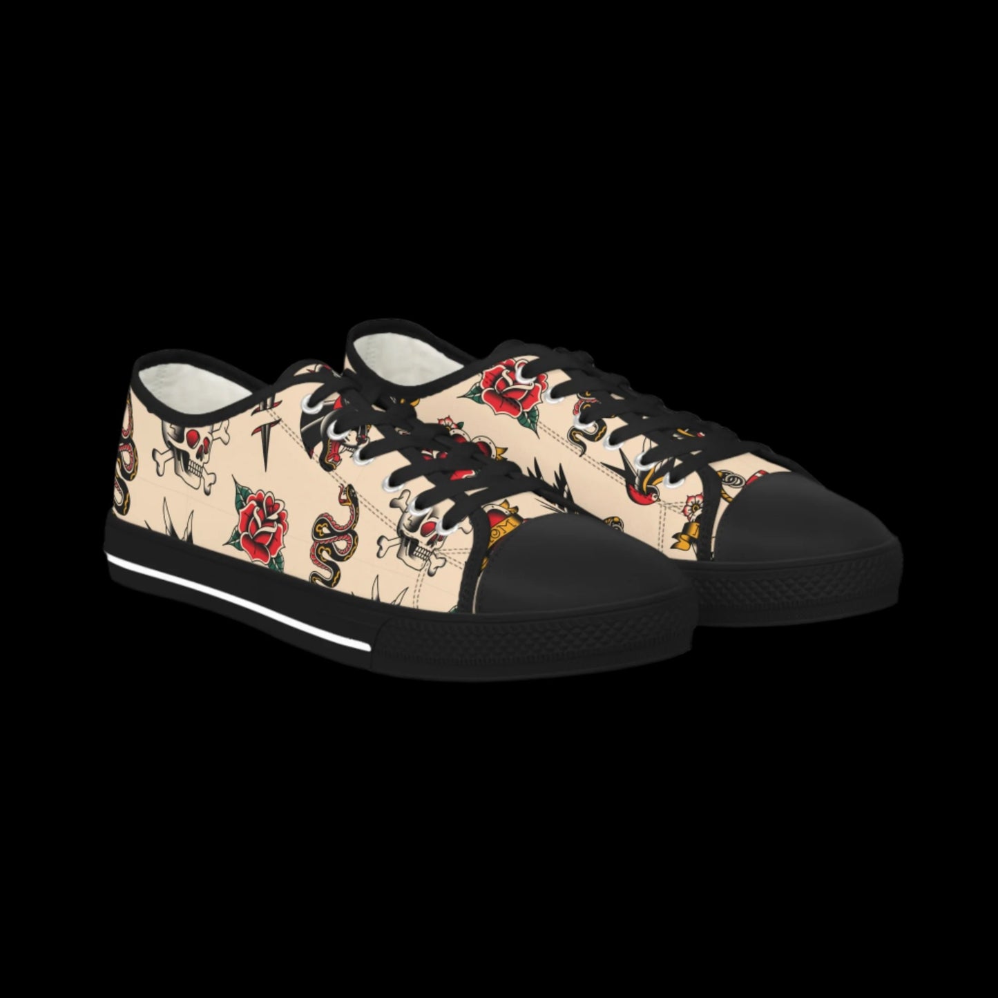 Flash Trad - Men's Tattooed Low Top Sneakers