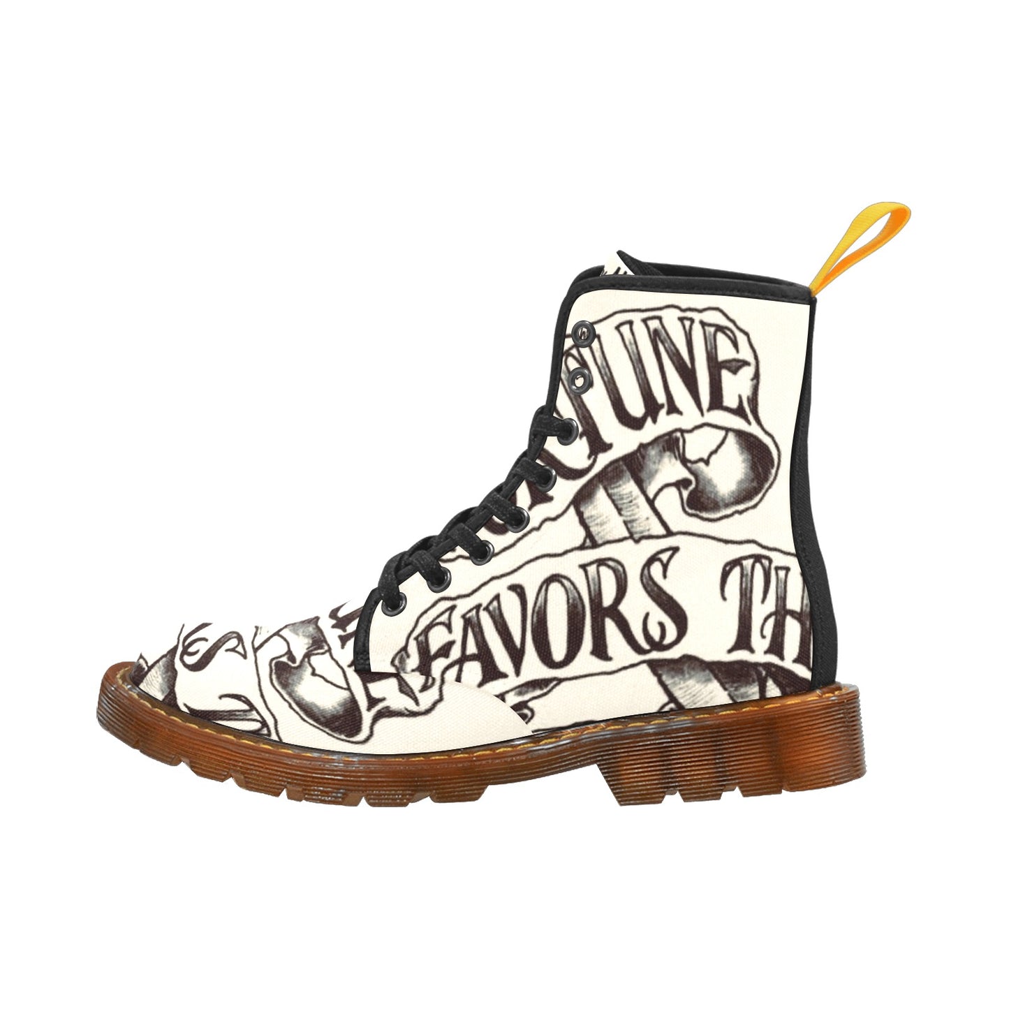 Fortune Favors the Brave - Woman's Tattooed Canvas Boot