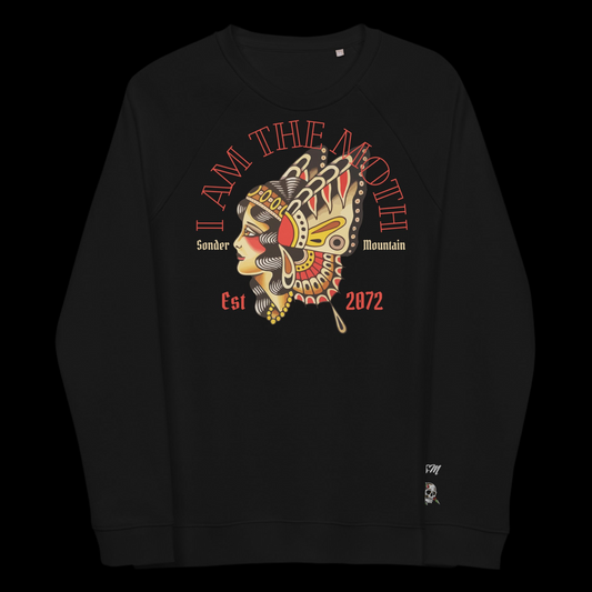 The Moth - Tattooed organic raglan sweatshirt