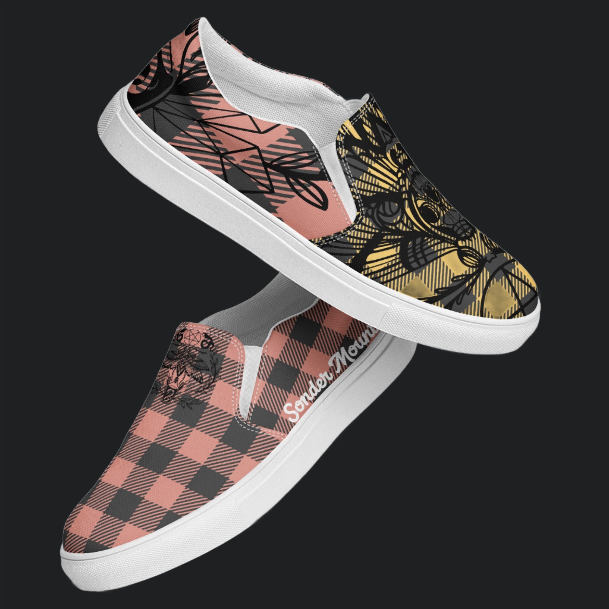 Moths & selling Skulls Men’s slip-on canvas shoes